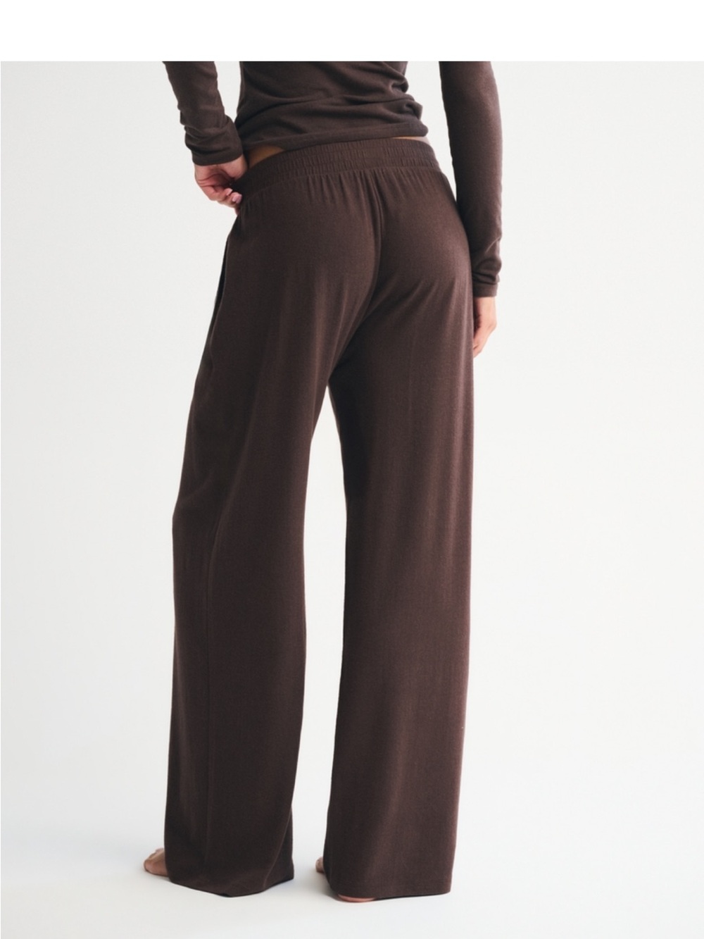 Abercrombie & Fitch Chocolate Brown Wide-Leg Lounge Pants - Picture 2 of 6